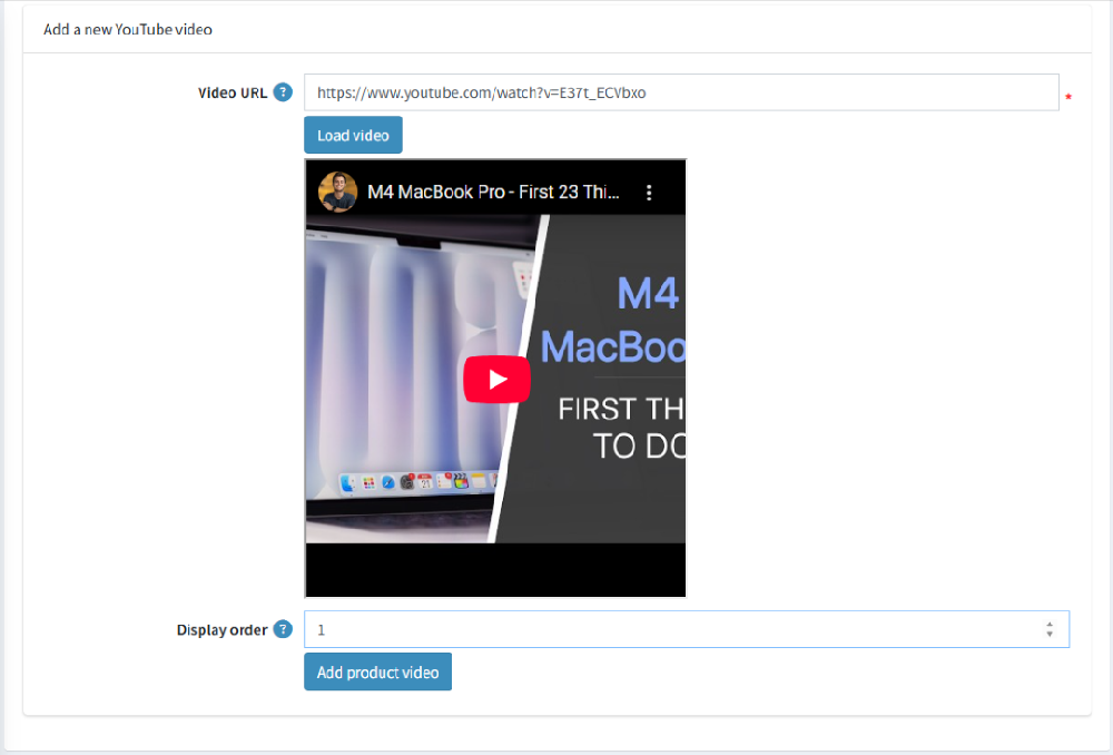 Add a new youtube video
